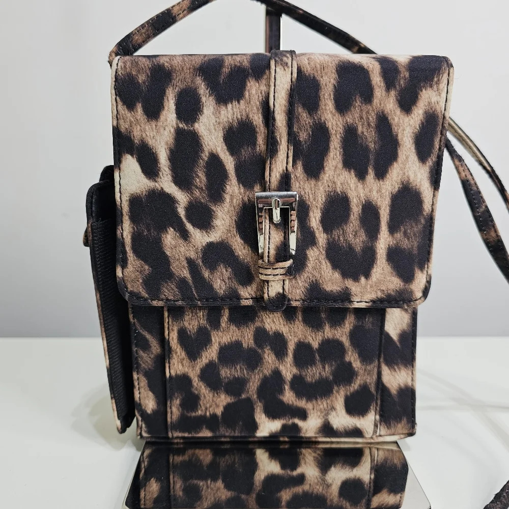 Leopard Print Crossbody Bag with Lots of Compartments